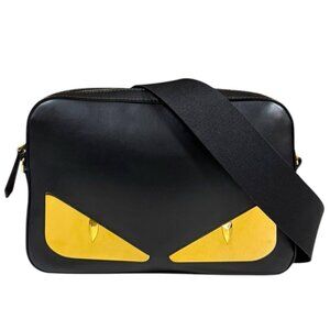 Fendi Bag Bugs Shoulder Leather Black